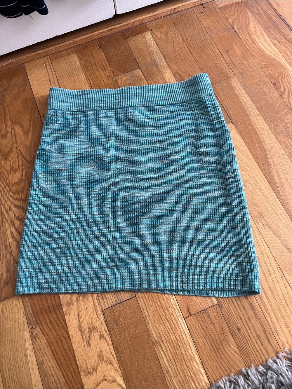 Forever 21 Teal Ribbed Mini Skirt